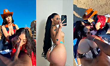 Anij Nicole y una amiga en rico trío contra un negro muy intenso