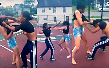 Pelea callejera de dos puta por un guebo