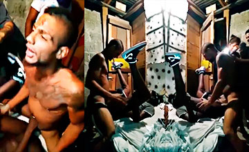 El tipo singando con su negra y los dominicanos grabando