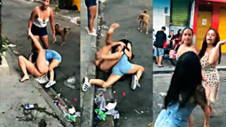 Chicas peliando por el guebo de un hombre en brasil