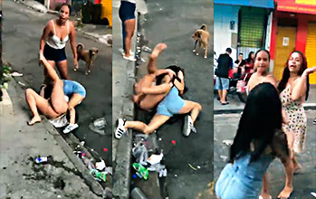 Chicas peliando por el guebo de un hombre en brasil