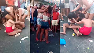 Hay muchos golpes y jalones de cabellos entres putas