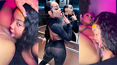 Drippin Velvet con una lesbiana dandole lengua por el toto